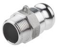 Hose Connector, 25.4mm, R1", Male Thread, Aluminium